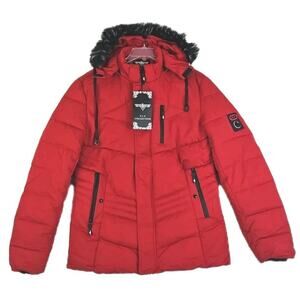 V.I.P COLLECTION ~Men's Size XL~ Red Coat Winter Hooded NWT $199.00